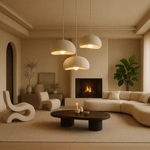 Wabi Sabi Pendant Light Trio: Japandi Style Kitchen Island Lighting Bild 6