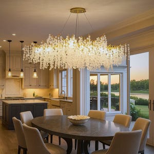 Crystal Bubble Chandelier: Modern Glass Pendant Lighting for Dining Room