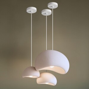 Wabi Sabi Pendant Light Trio: Japandi Style Kitchen Island Lighting Bild 9