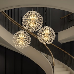 Bubble Glass Chandelier: Modern Gold Pendant Light for Dining Room