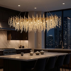 Stunning Beaded Chandelier Lighting Dining Room—Modern Elegance Contemporary Crystal Chandelier Lighting for Dining Rooms