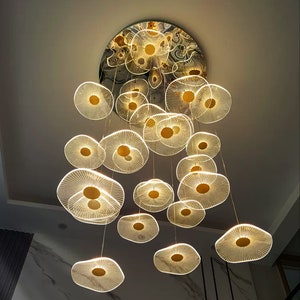 Brass Modern Pendant Light - Art Deco Lamp Chandelier - Kitchen Island Light, Unique Lighting Customize Order