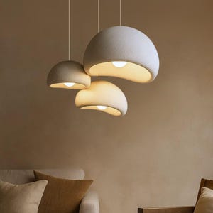 Wabi Sabi Pendant Light Trio: Japandi Style Kitchen Island Lighting Bild 4