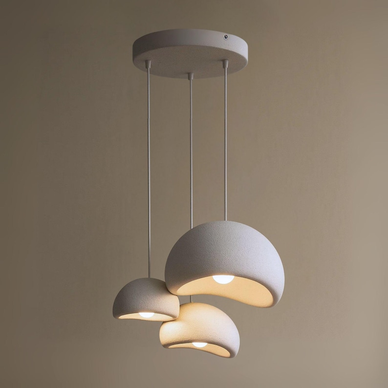 Wabi Sabi Pendant Light Trio: Japandi Style Kitchen Island Lighting Bild 1