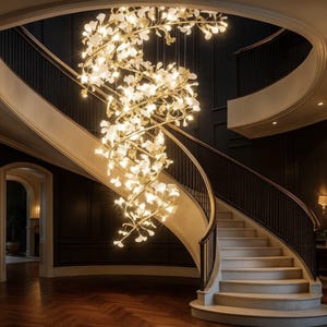 Flower Chandelier Lighting, Ceramic Ceiling Pendant Lights, Staircase Chandelier Lighting Modern, Pendant Chandelier Kitchen