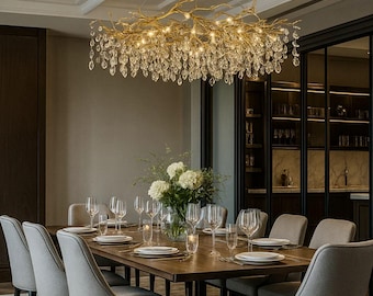 Crystal Pendant Chandelier Luxury Modern Statement Dining Room Light