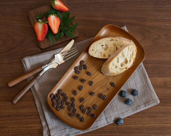 Rectangle Serving Board,Breakfast Platter,Wood Serving Tray,Coffee Tray,Tea Tray,Valet Tray Organizer,Housewarming Gift,Wood Tray Decor