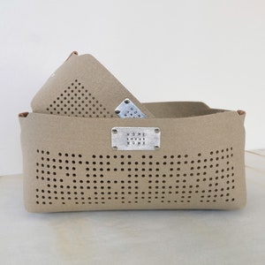 Panier de rangement en feutre, Corbeille de rangement beige, Rangement domestique moderne, Accessoire Home sweet Home, Décoration d&#39;intérieur nordique, Panier pliable