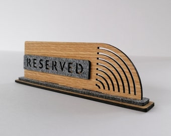 Reserved sign for HoReCa, Wooden table sign, Restaurant table sign, Modern Reserved sign, Reserved seating, Wooden sign for Cafe Bar