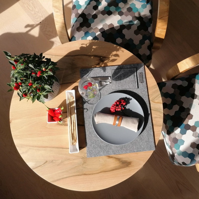 Modern Placemats Set of 2 / Rectangular Grey Felt Placemat Etsy