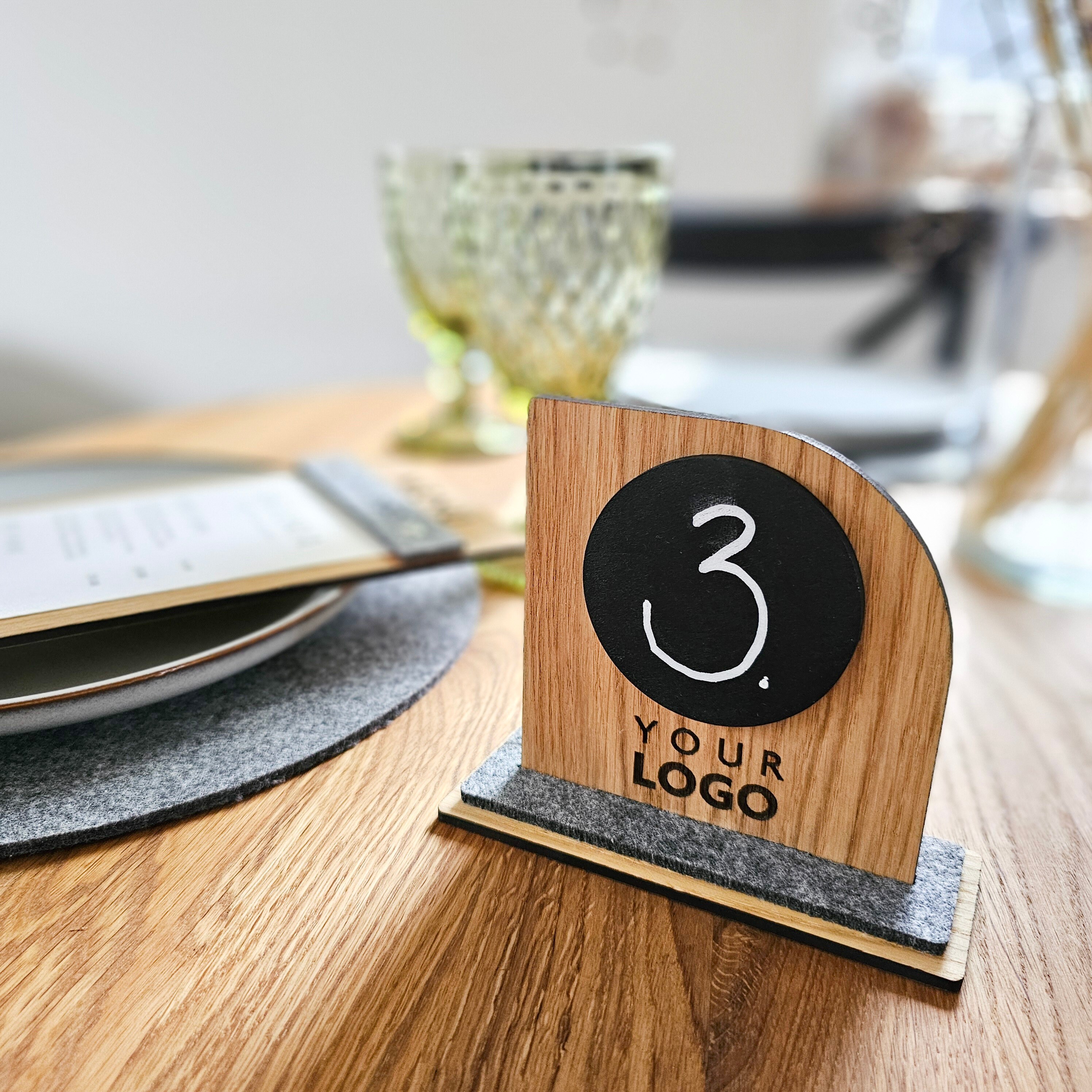 Wooden Chalkboard Table Number Sign for Restaurants, Cafes, Bars ...