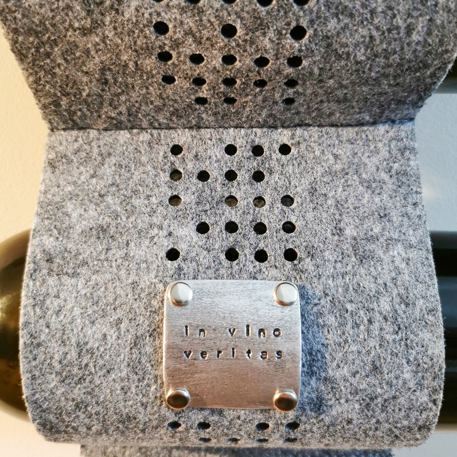 Gray Felt Hanging Wine Rack: Personalized Wall Bottle Holder - Etsy