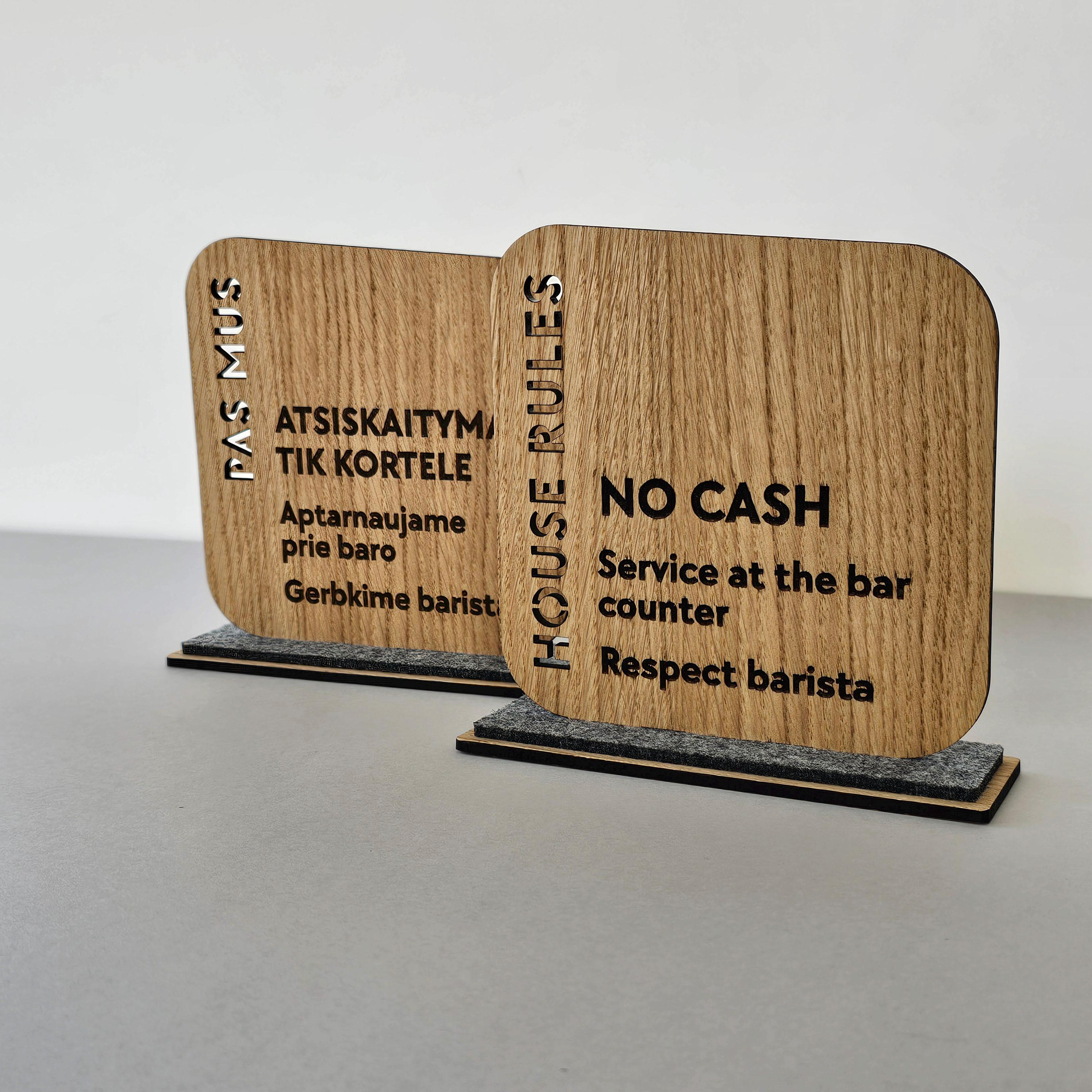 Table Reservation Sticker Personalized Reserved Sign for Restaurants and Bars, Custom Wooden ...