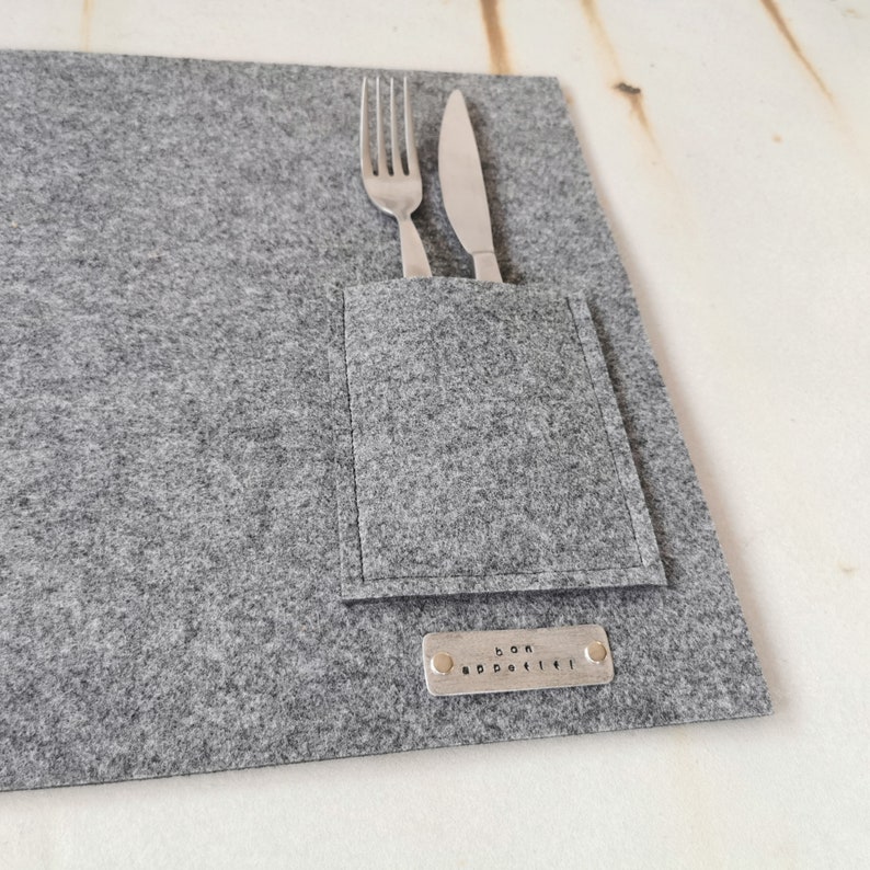 Modern Placemats Set of 2 / Rectangular Grey Felt Placemat Etsy