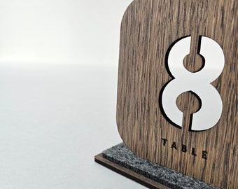 Confezione da 10 segnaposto in legno - Portanumero da tavolo in legno nero, segnaposto con nome, eventi, cartelli da tavolo per feste, supporti per matrimoni e compleanni per foto