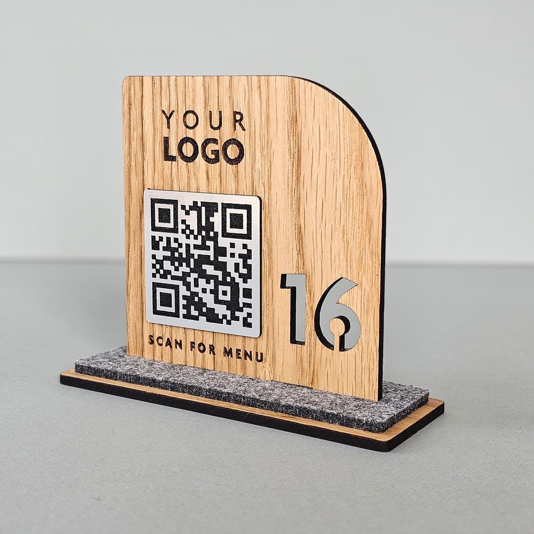Custom Wooden Table Numbers With QR Code for Restaurants & Cafes ...