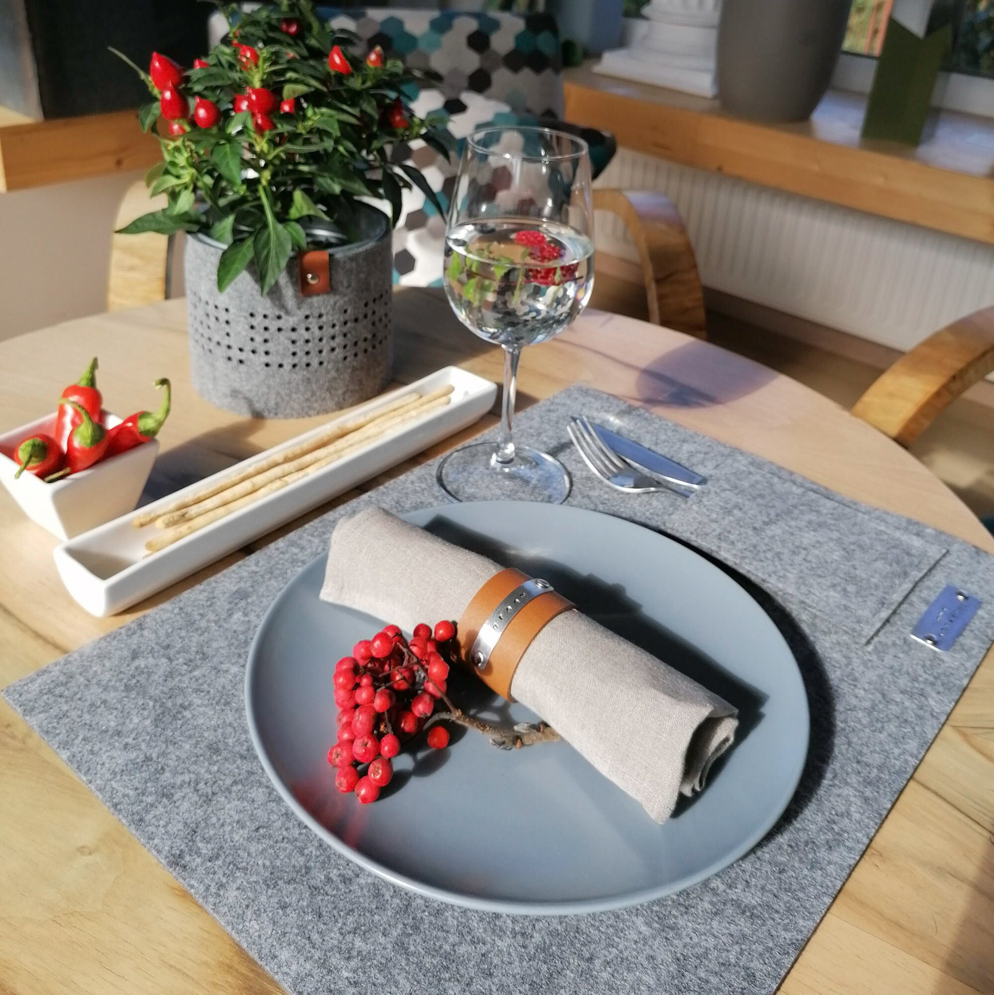 Tovaglietta Double Face Wood Effetto Legno Bianco Villa d'Este