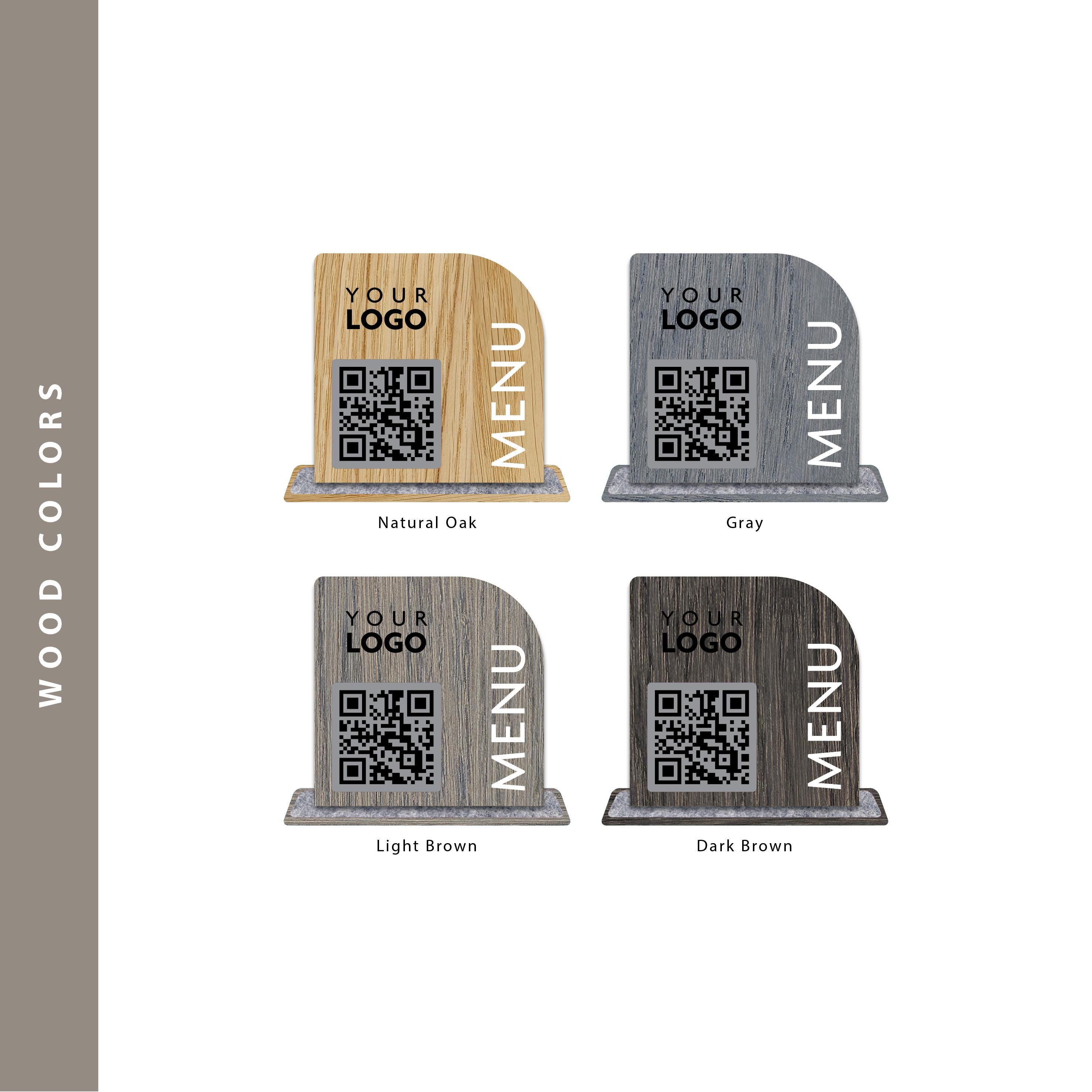 Custom QR Code Menu Table Sign With Logo, Personalized Wood Plaque ...