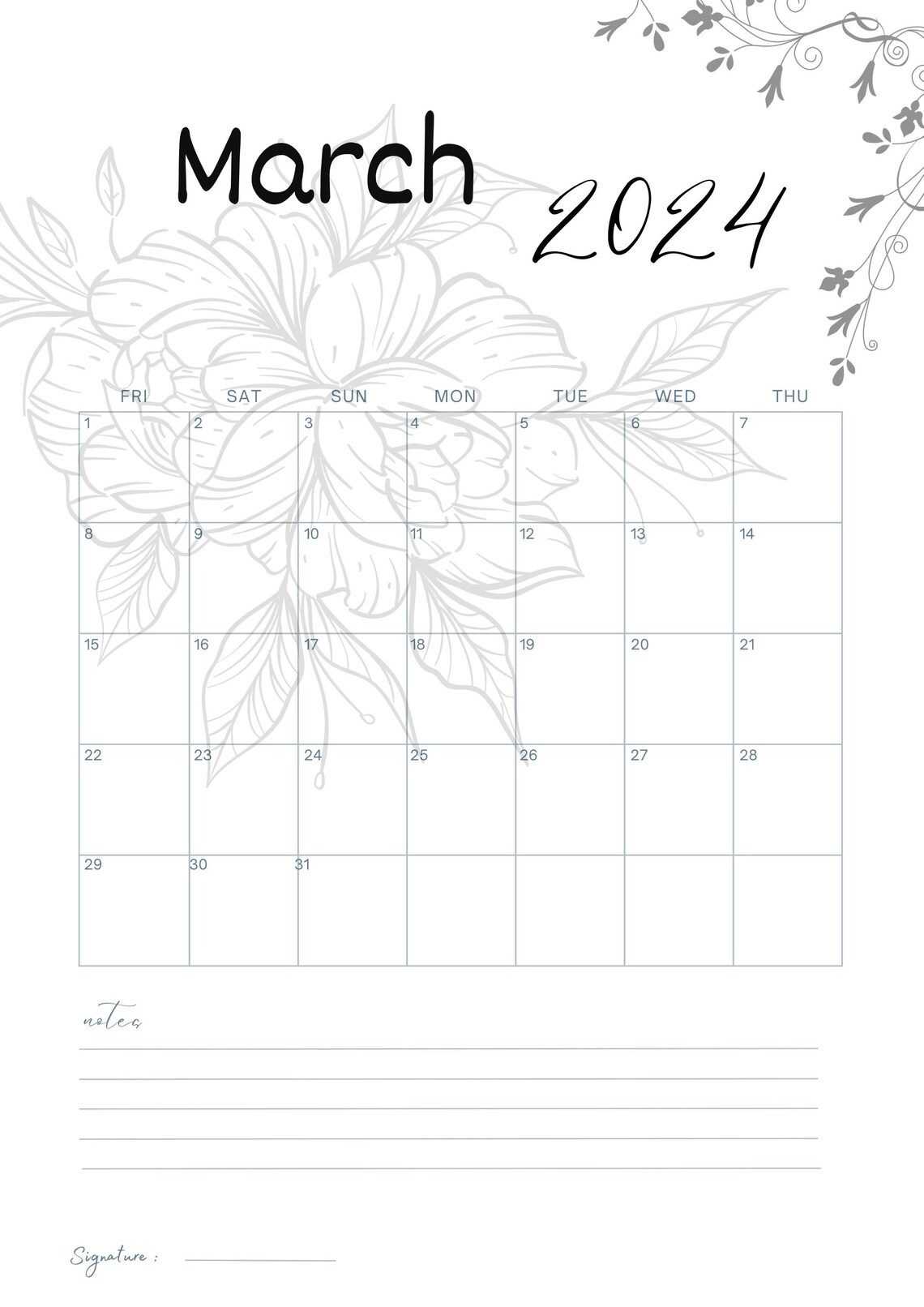 Monthly Planner 2024 Pdf | 2024 Calendar Pdf | 2024 Dated Monthly ...