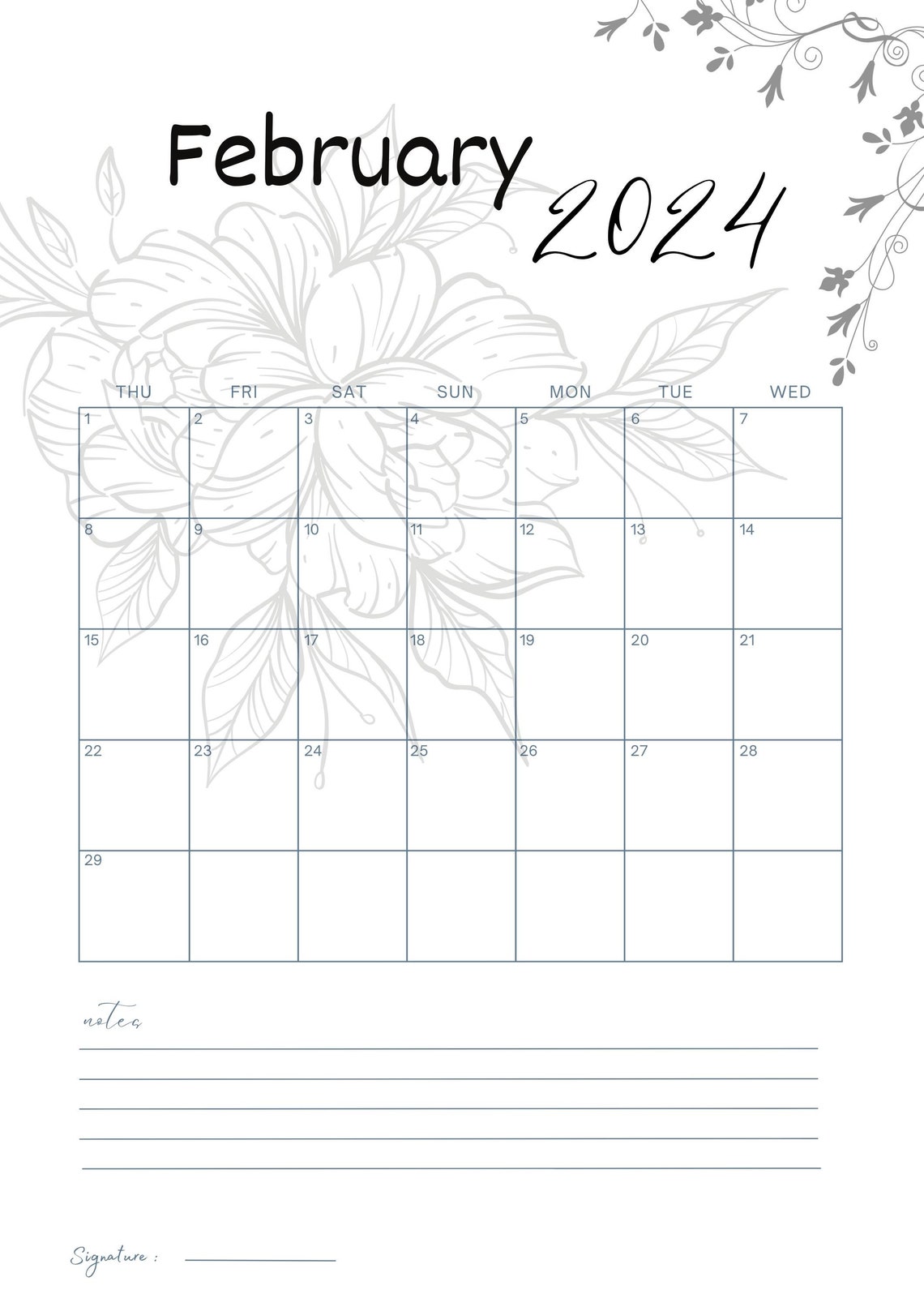 Monthly Planner 2024 Pdf | 2024 Calendar Pdf | 2024 Dated Monthly ...