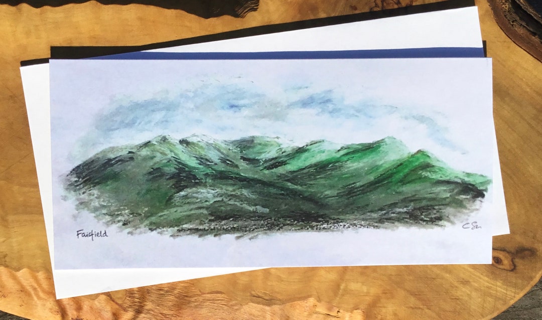 Fairfield Greetings Card Lake District Ambleside Blank Art Card