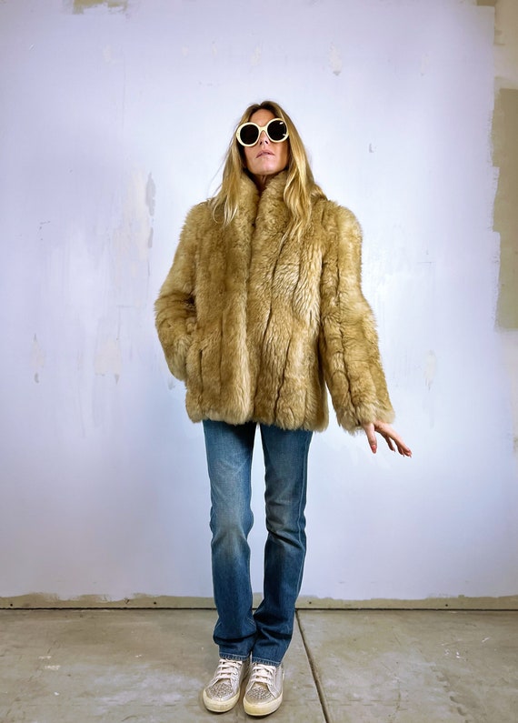 1980's Blonde Shearling Fur Coat / Jacket