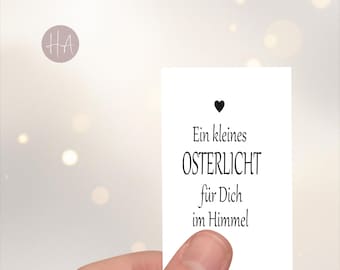 Adesivo pasquale per tomba “Una piccola luce di Pasqua per te in paradiso” – adesivo luminoso settimanale trasparente e resistente alle intemperie 5,5×9 cm