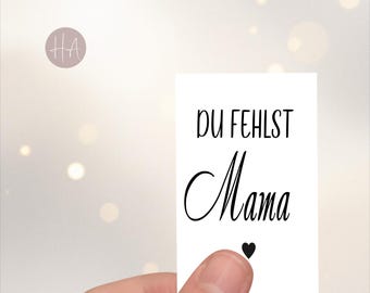 Grablicht Aufkleber „Du fehlst Mama“ – Trauer Sticker Herz – Gedenkgeschenk Kondolenzgeschenk – transparent & wetterfest