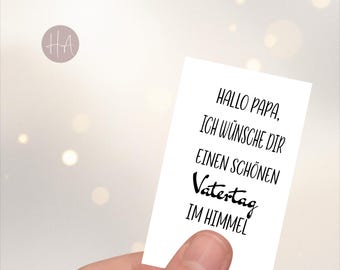 Ciao papà, ti auguro una felice festa del papà in paradiso – adesivo trasparente per luce tombale resistente alle intemperie