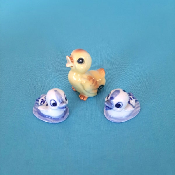 Ceramic Ducklings Baby Ducks and One Chick Josef Original from 1959-1969, Other 2 are Delft or Delft-Style