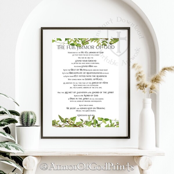 Gods Armor Wall Art Etsy