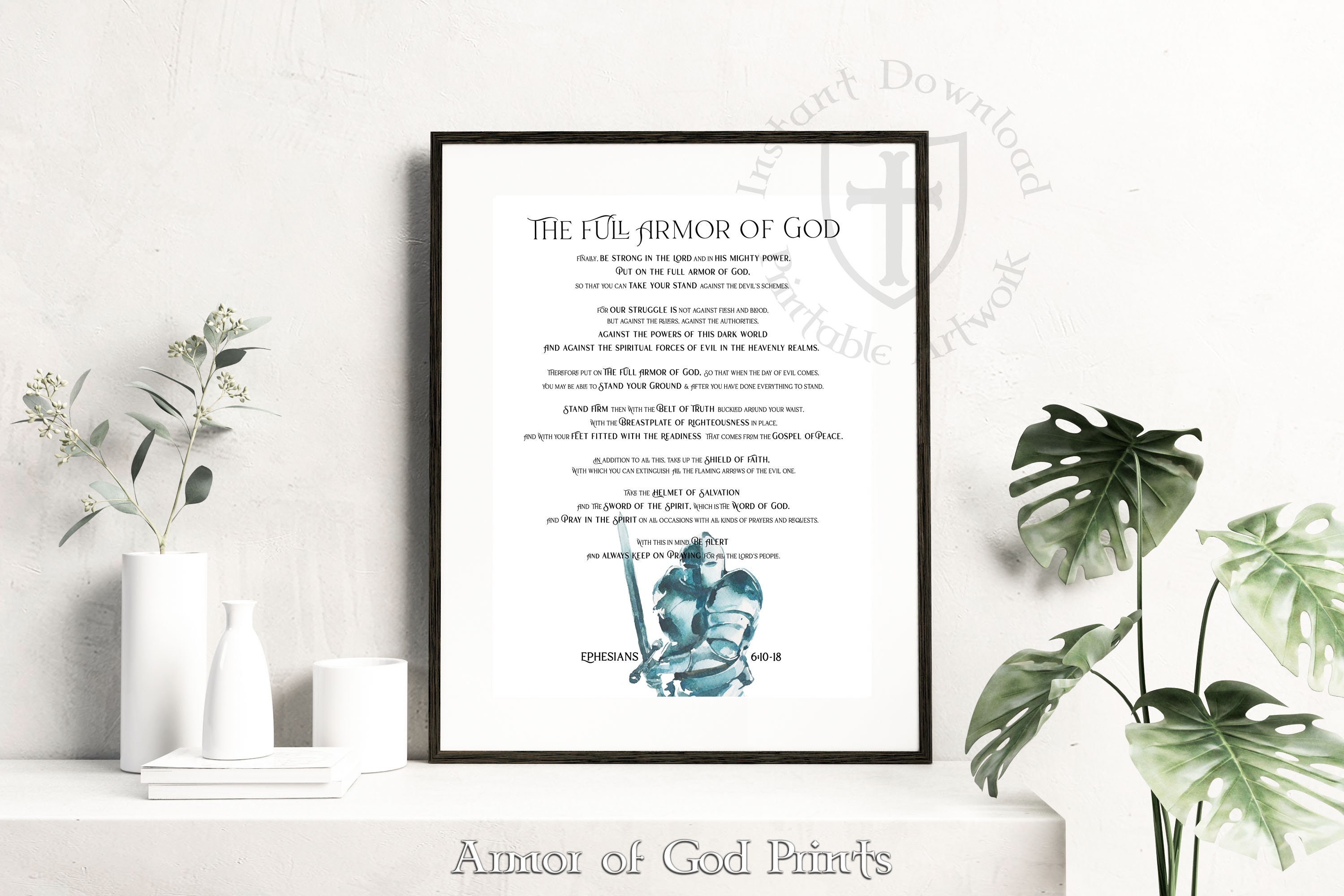 Armor of God Printable, Ephesians6, Scripture Print,you Are Gods