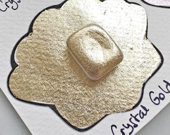 Handmade Watercolor 1/4 godet gold gilt metallic chrome mirror handlettering calligraphy paint CRYSTAL GOLD
