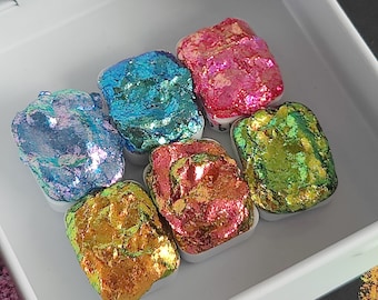 Palette de 6 1/4 flocons d'aquarelle chatoyants SHINY TREASURES