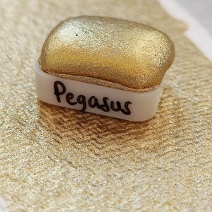 Watercolor craft 1/4 godet gold gilded metallic chrome mirror handlettering calligraphy paint PEGASUS