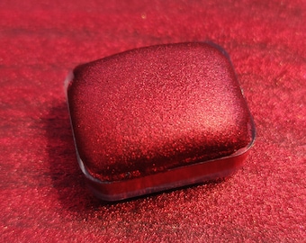 Watercolor handmade chrome watercolor godet red metallic mirror handlettering calligraphy paint POMEGRANATE