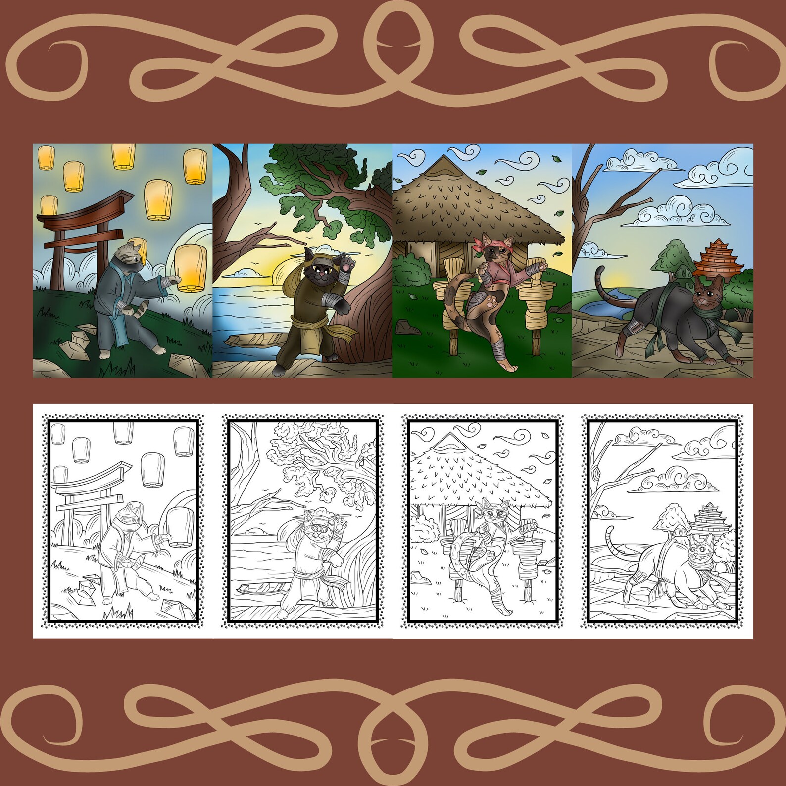 Ninja Cat Coloring, Cat Coloring, Pet Coloring, Animal Coloring, Ninja Coloring, Gothic Coloring ...