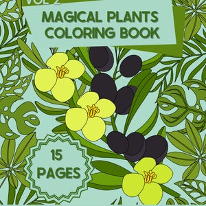 Botanical Coloring Pages: 15 Floral Designs (Digital Download)