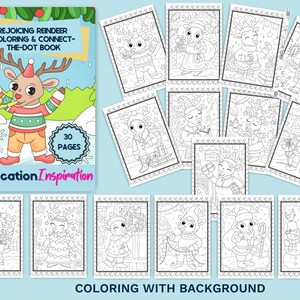 Reindeer Christmas Coloring, Reindeer Coloring, Christmas Coloring, Holiday Coloring, Kids Coloring, Winter Animal Coloring, Christmas