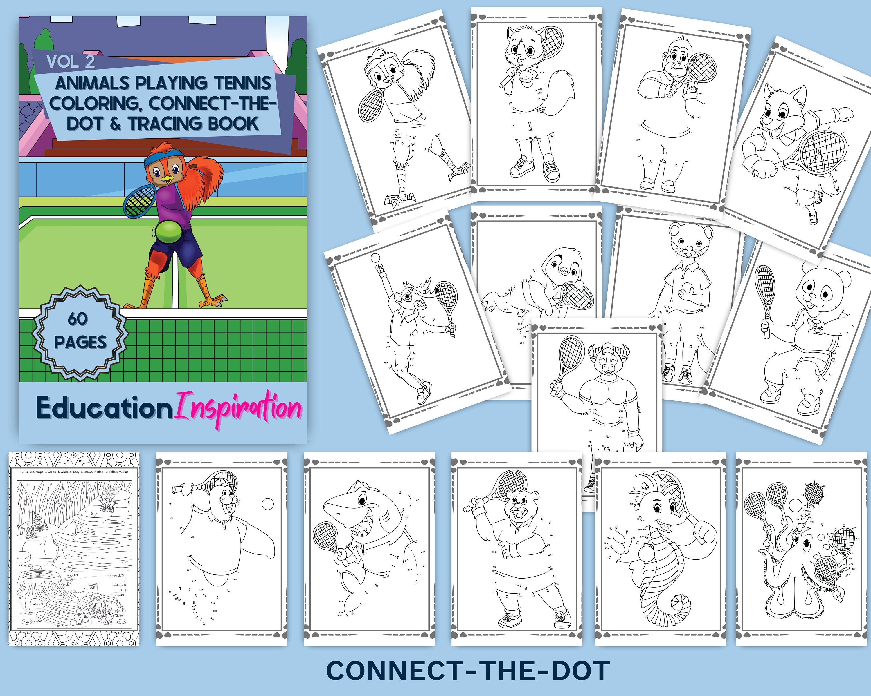 Tennis Animals Coloring, Sports Coloring, Animal Coloring, Kids ...
