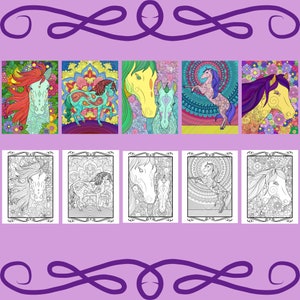 Horse Coloring, Animal Coloring, Mandala Coloring, Horse Art, Horse Drawing, Horse, Horses, Adult Coloring image 3