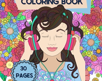 Libro para colorear para mujeres: Mandalas y diseños de moda (Descarga digital)