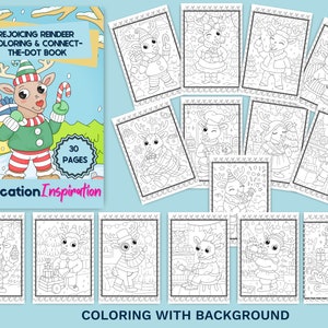 Reindeer Christmas Coloring, Reindeer Coloring, Christmas Coloring, Holiday Coloring, Kids Coloring, Winter Animal Coloring, Christmas