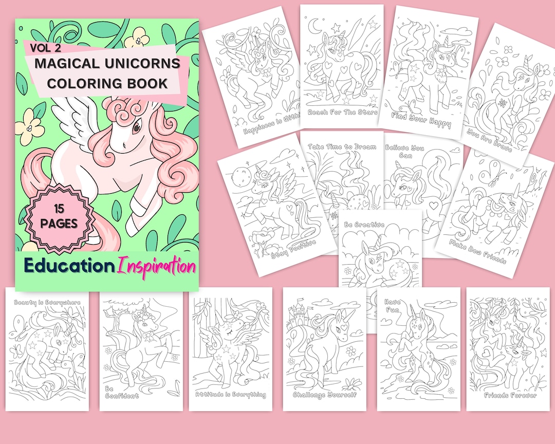 Magical Unicorn Coloring, Fantasy Coloring, Fairy Tale Coloring, Myth ...
