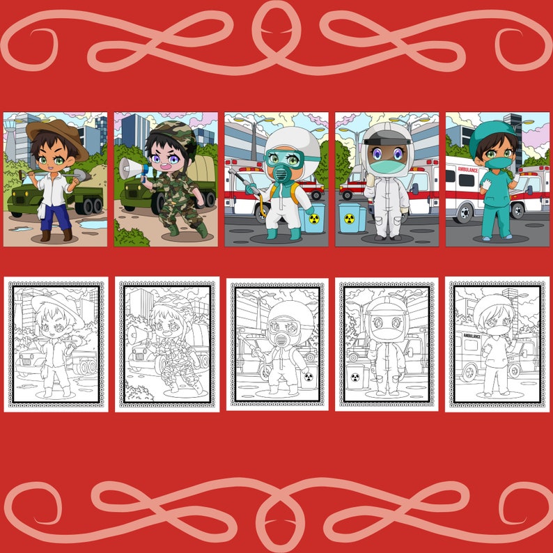First Responder Coloring Work Coloring Health Coloring Hero - Etsy Canada