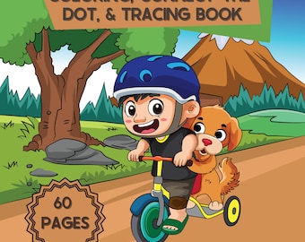 Libro para colorear de ciclismo para niños: Páginas de actividades de ciclismo (Descarga digital)