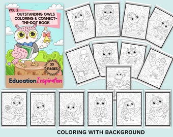 Outstanding Owls Coloring, Bird Coloring, Owl Coloring, Animal Coloring, Connect the Dot, Kids Coloring, Kids Activities, Owl
