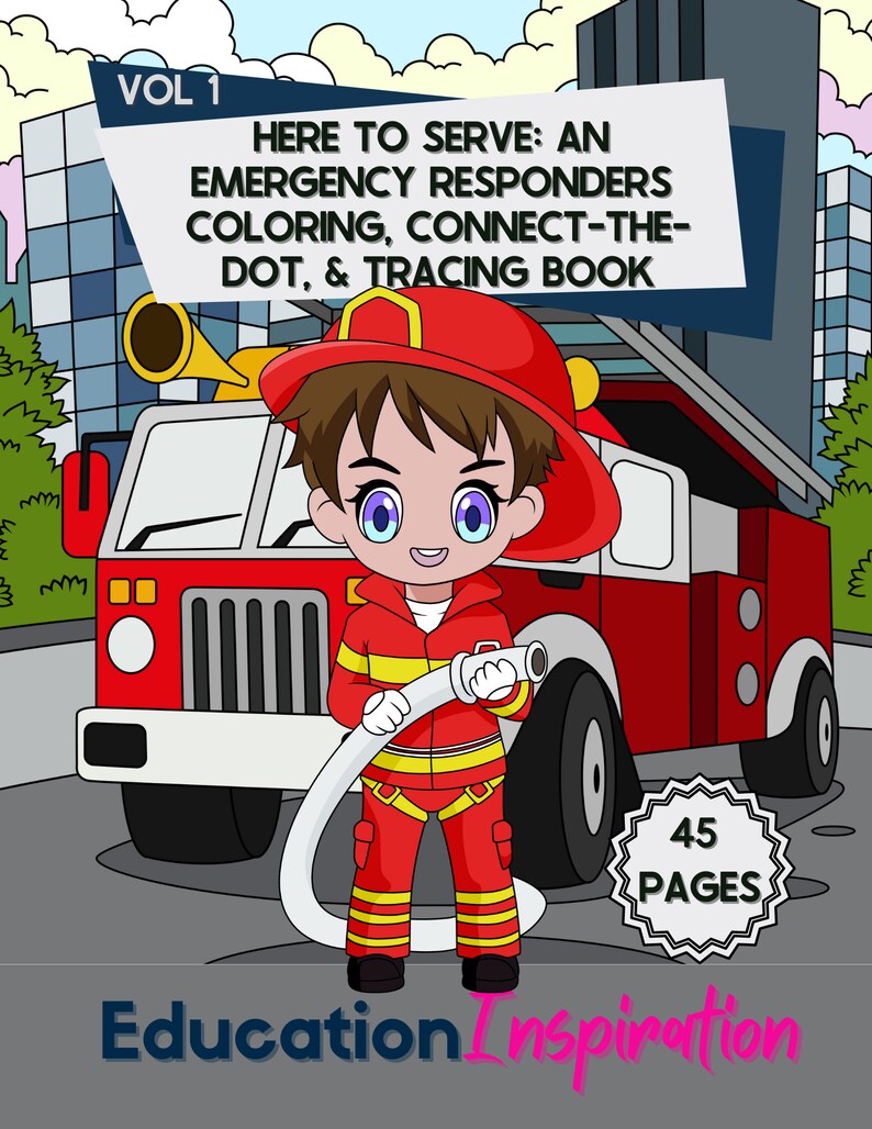 First Responder Coloring Work Coloring Health Coloring Hero - Etsy Canada