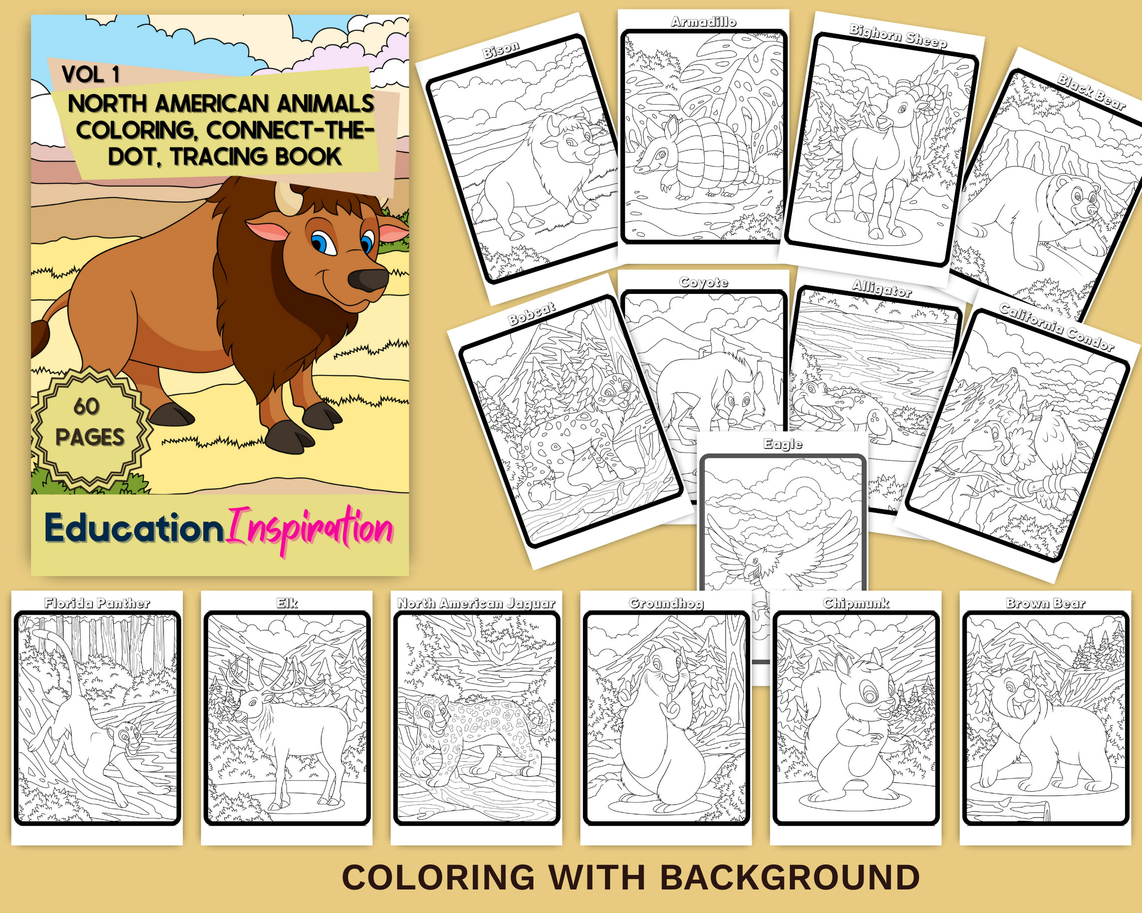 North America Animals Coloring Pages
