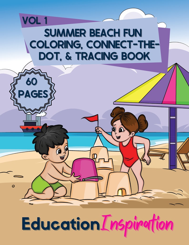 Summer Coloring, Beach Coloring, Summer Fun Coloring, Cute Coloring ...